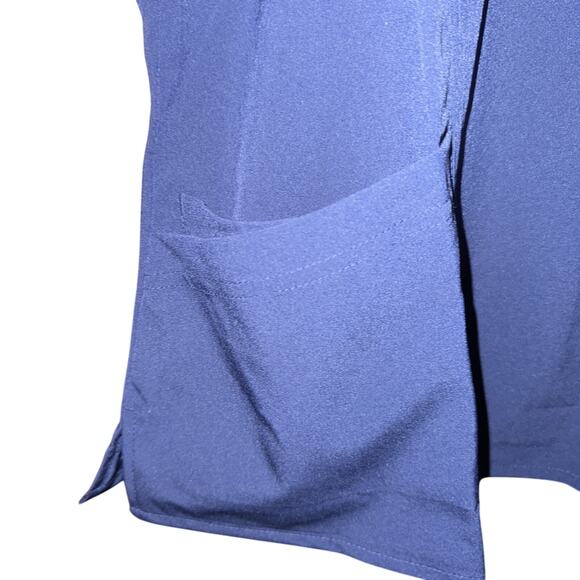 Barco One Scrub Top V-Neck Princess Perforated Womens Top 4 pocket Navy Blue XL - Picture 7 of 9